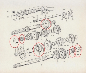 TRANSMISSION BEARING SET