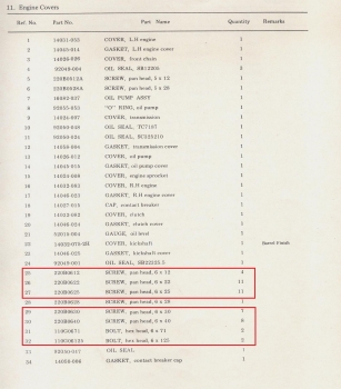 ENGINE COVER BOLTS