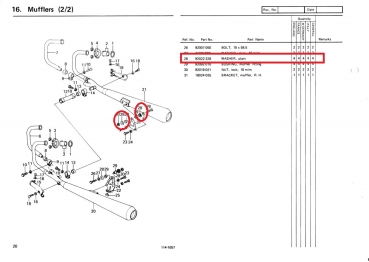 WASHER BRACKET EXHAUST 1PIECE