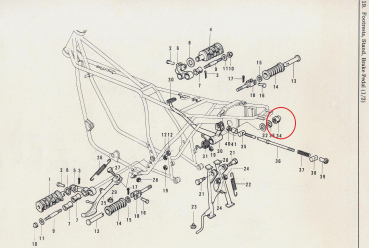 Preview: NUT FOOTREST BAR / BRAKE PEDAL