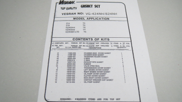 Preview: DICHTSATZ  Z1/Z900 (1974-76) ("VESRAH" MADE IN JAPAN)