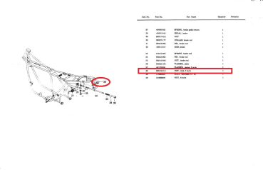 HUTMUTTER FUßRASTEN / BREMSPEDAL