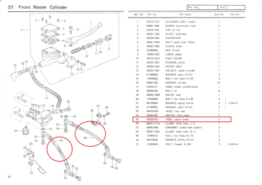 Preview: BREMSSCHLAUCH UNTEN (490mm)
