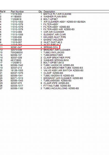 SPRING COIL (GENUINE KAWASAKI)