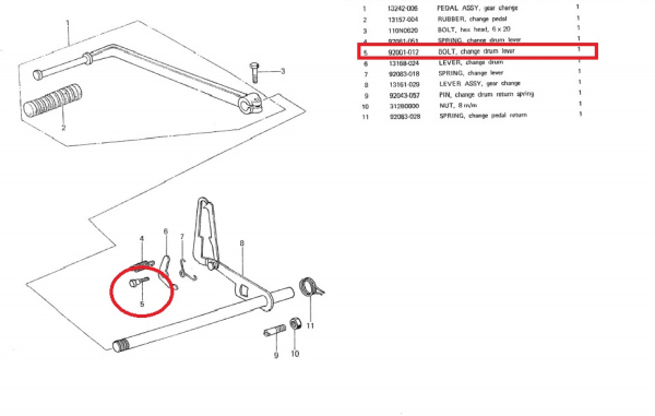 BOLT CHANGE DRUM