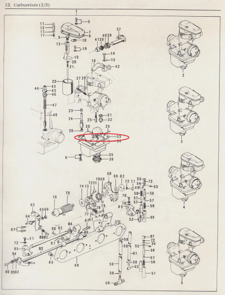 GASKET FLOAT CHAMBER 1972-73