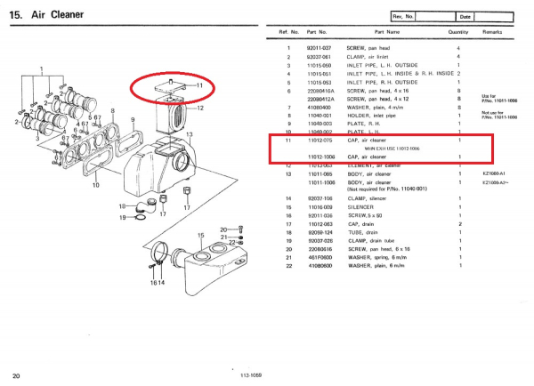 AIR CLEANER CUP Z1000 A1+2 (HIGH QUALITY VERSION)