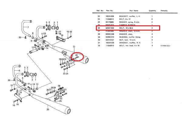 AUSPUFFHALTER LINKS (GEBRAUCHTTEIL)