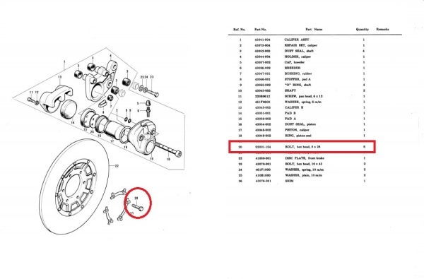 BOLT BRAKE DISC STAINLESS