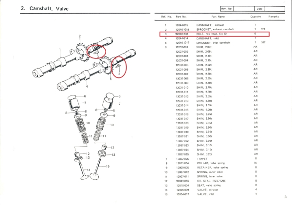 BOLT CAMSHAFT SPROCKET