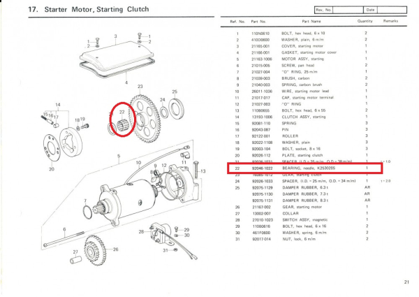 NEEDLE BEARING CRANKSHAFT