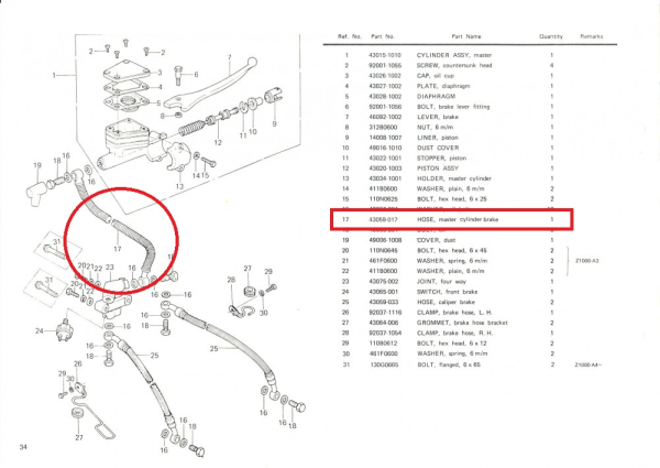 BREMSSCHLAUCH OBEN (365MM)