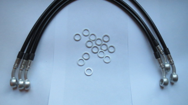 BREMSLEITUNGEN STAHLFLEX SCHWARZ 3STK.