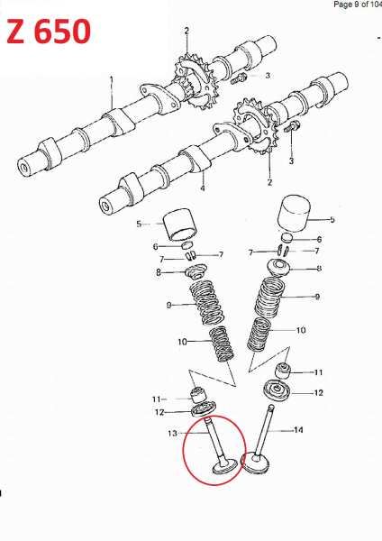 AUSLASSVENTIL Z650 B-C-D-F (77-81)