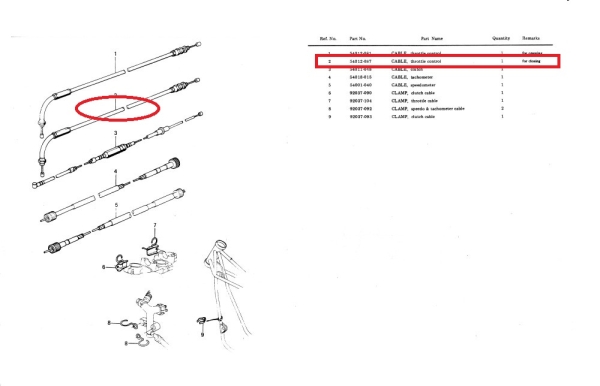 CABLE THROTTLE CLOSE